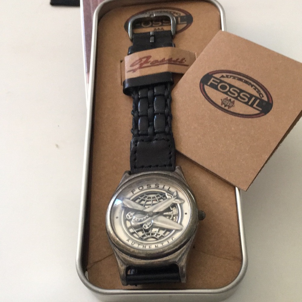 Fossil aviation airplane collectible watch